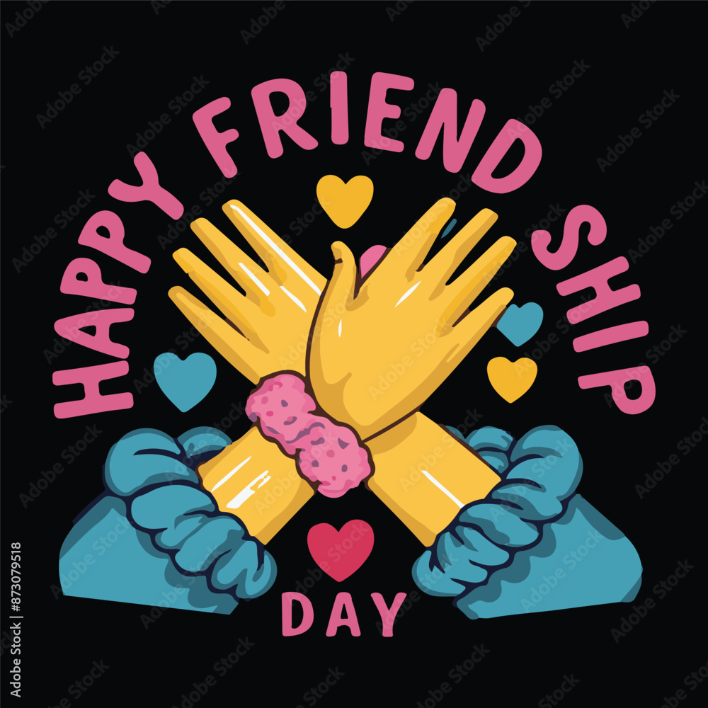 Obraz premium Happy friendship day t-shirt design - Generative AI