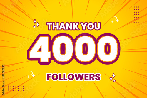 Thank you 4000 followers thank giving social media community post or Thank you followers peoples