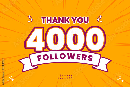 Thank you 4000 followers thank giving social media community post or Thank you followers peoples