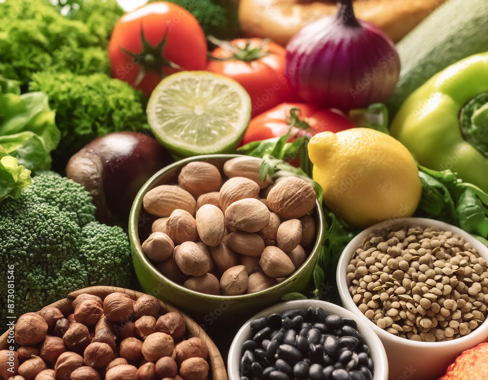 Close-Up of Plant-Based Diet Ingredients Close-Up of Plant-Based Diet Ingredients