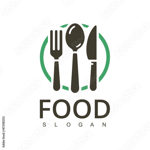 Food logo. Icon and label for design menu restaurant or cafe