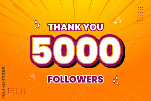 Thank you 5000 followers thank giving social media community post or Thank you followers peoples