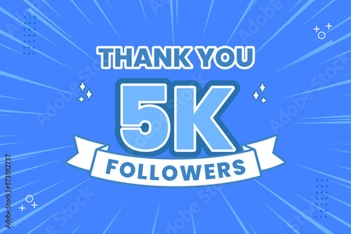 Thank you 5000 followers thank giving social media community post or Thank you followers peoples