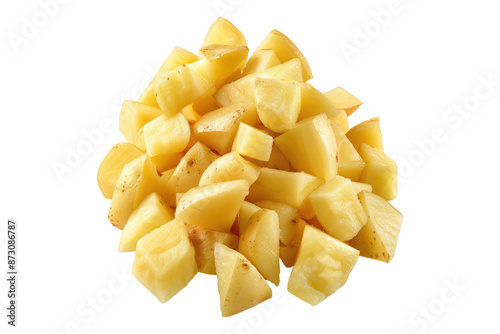 Potato chunks isolated on transparent background photo