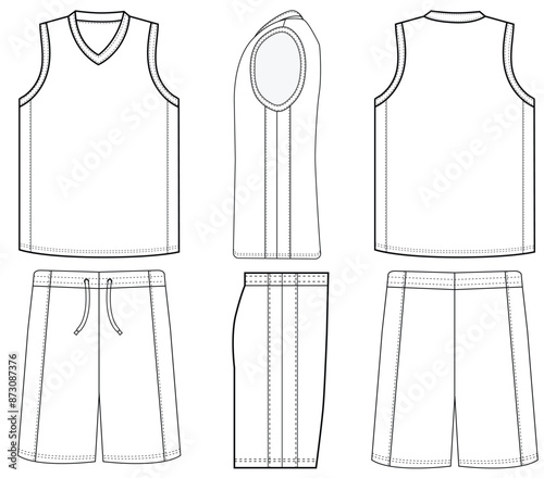 basketball jersey mockup design on font and back. jersey basket	
