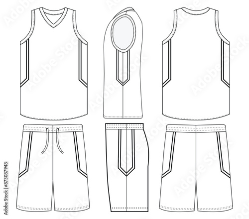 basketball jersey mockup design on font and back. jersey basket	
