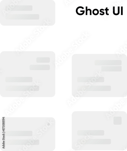 Ghost loader Skeleton screen showing profile and customer. Vector Illustration for websites, UI web pages, templates, banners, marketing. Skeleton Wireframing Kit. Tabular Data