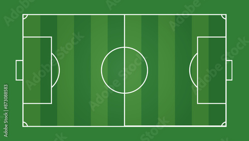 Soccer field or football field isolated on white background. Vector