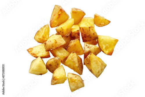 Potato chunks isolated on transparent background