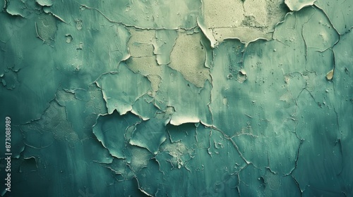 blue and green old vintage concrete cement texture of wall background with go...