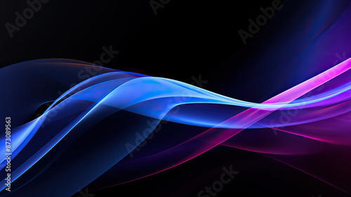 Abstract light lines, neon rays on a dark background © Zauresh