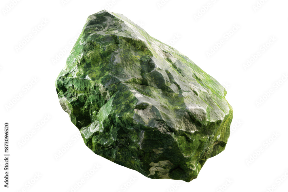 Stone in green huge isolated on transparent background