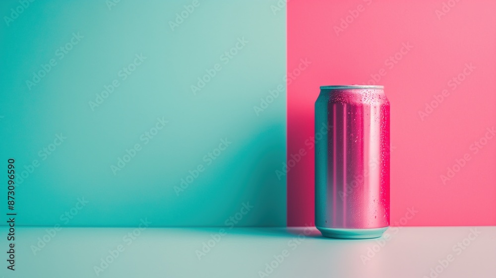 Vaporwave Drink Can with Neon Glow and Vibrant Colors. Vaporwave Drink Can with Neon Glow and Vibrant Colors.