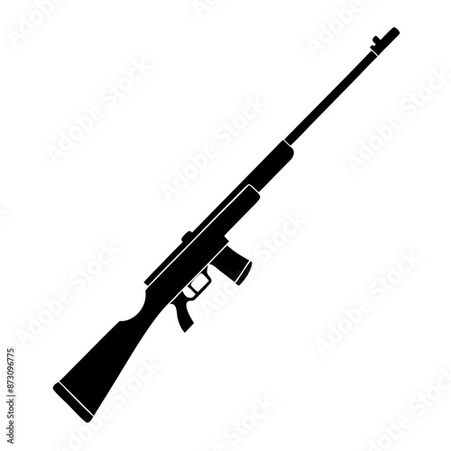 Rifle silhouette isolated on white background vector (3)