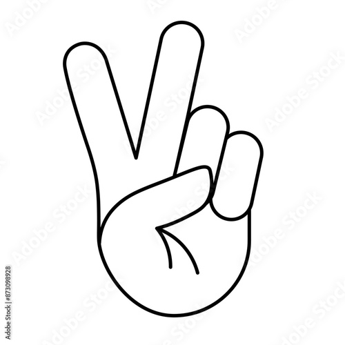 Peace hand symbol or Victory sign gesture isolated on a transparent background. Day of Peace. Vector illustration
