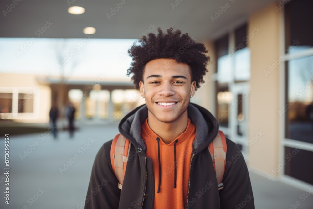 Portrait of a male student on college campus Portrait of a male student on college campus