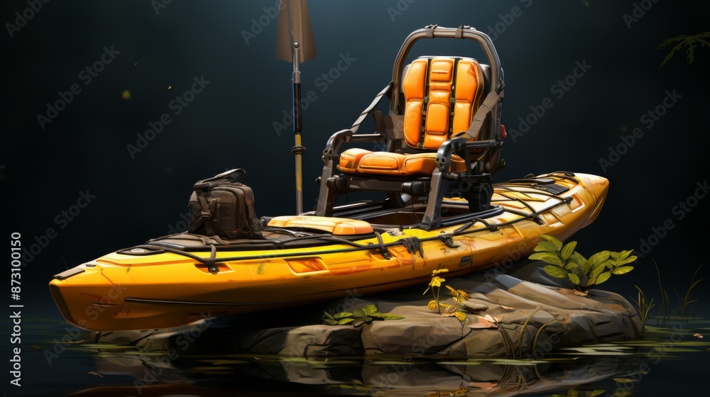 Yellow Kayak Ready for Adventure Yellow Kayak Ready for Adventure