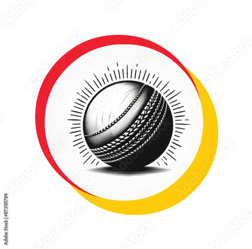 cricket ball silhouette vector style with white background