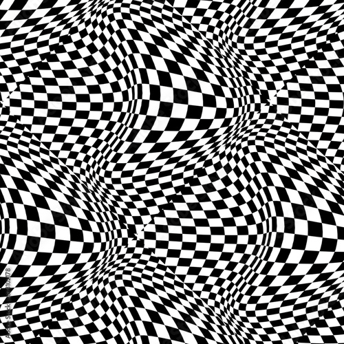 Abstract seamless checkered wave pattern moving background