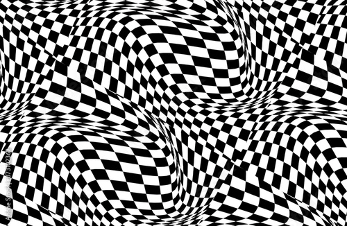 Abstract seamless checkered wave pattern moving background