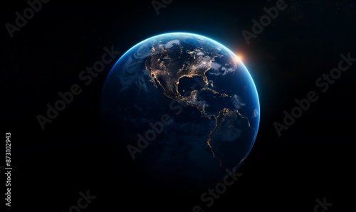 Wallpaper Mural A breathtaking view of Earth from space with a sunrise illuminating the horizon. Perfect for environmental and educational projects. Torontodigital.ca