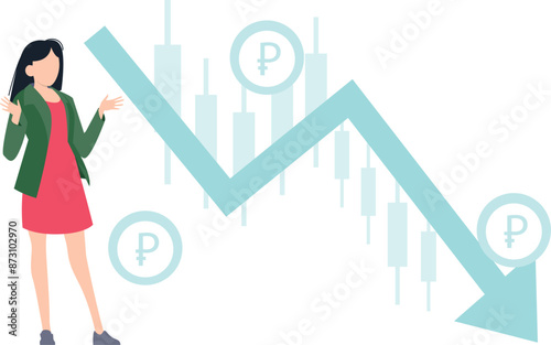 The girl is seeing a decline in finances.