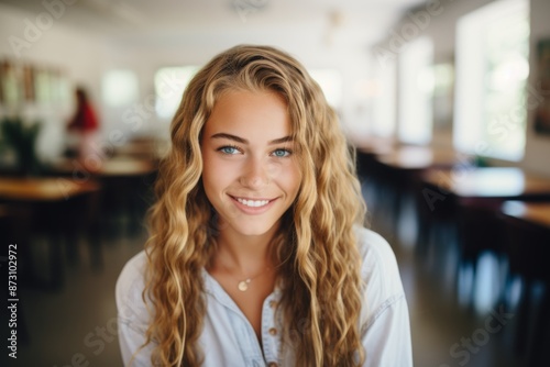 Portrait of a young female student on college campus