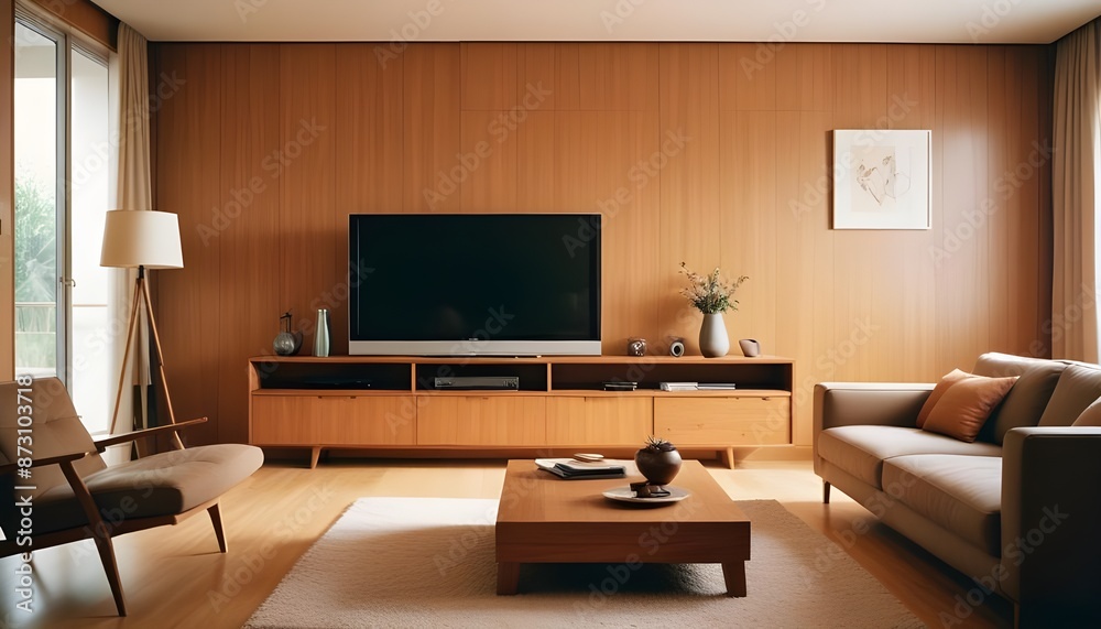 Living Room Interior Design With TV Set Wood Wall Living Room Interior Design With TV Set Wood Wall