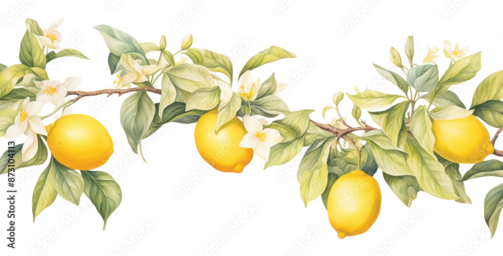 PNG Lemon branch top border fruit plant food. PNG Lemon branch top border fruit plant food.
