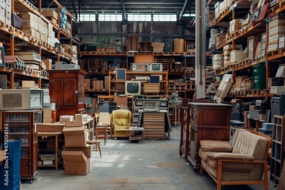 Warehouse full of furniture and appliances Warehouse full of furniture and appliances