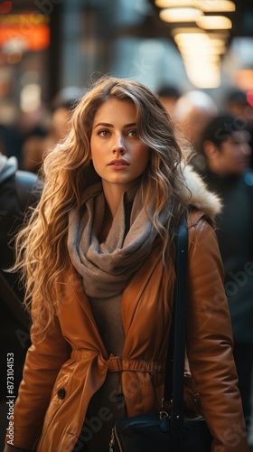 Wallpaper Mural actor in a brown coat girl  Torontodigital.ca