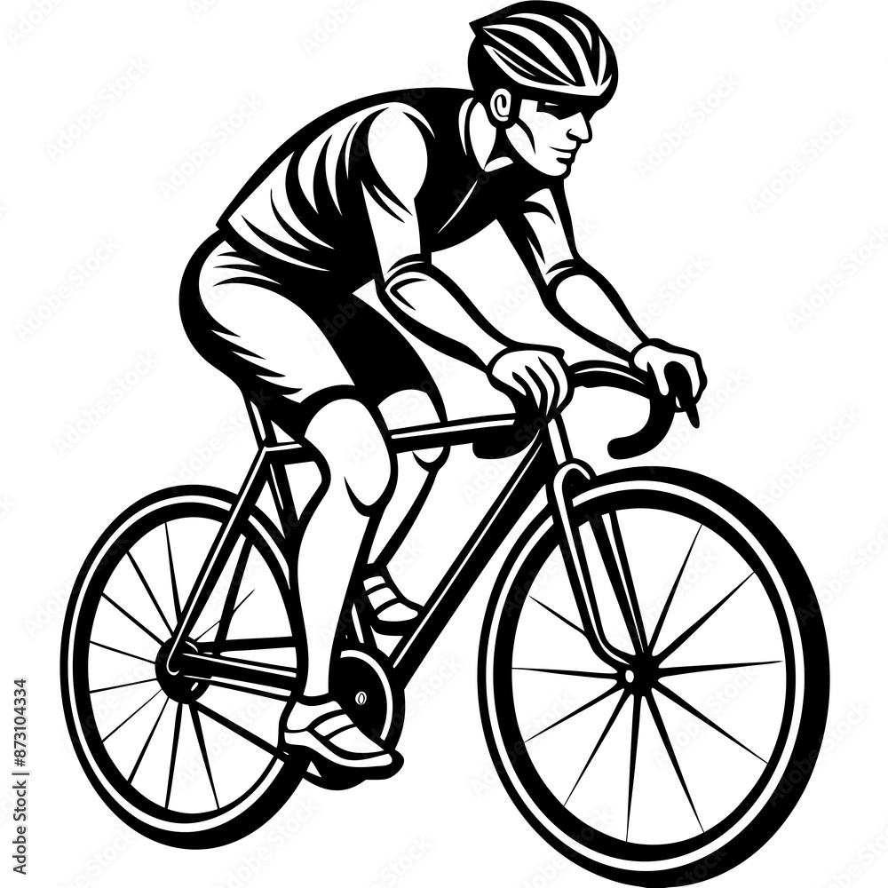 Obraz premium a man doing sport cycling 