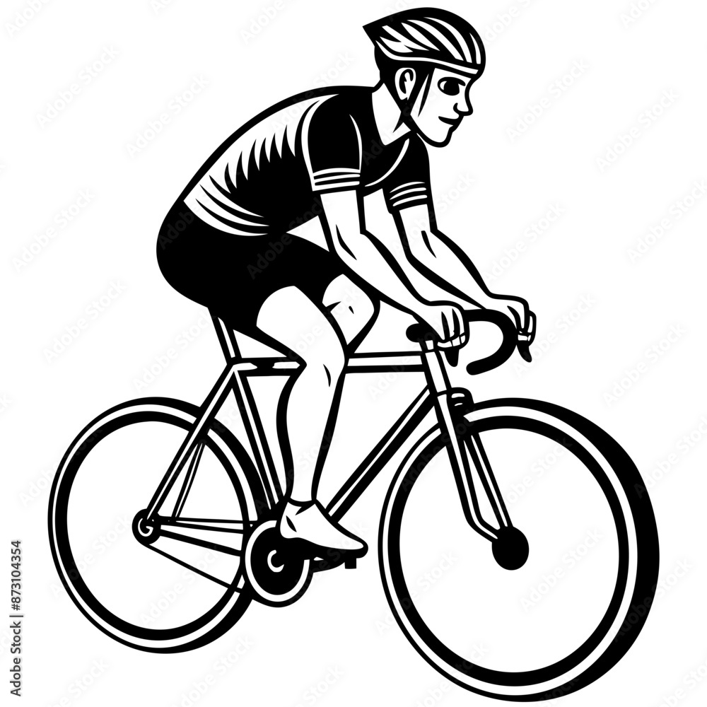 Fototapeta premium a man doing sport cycling 