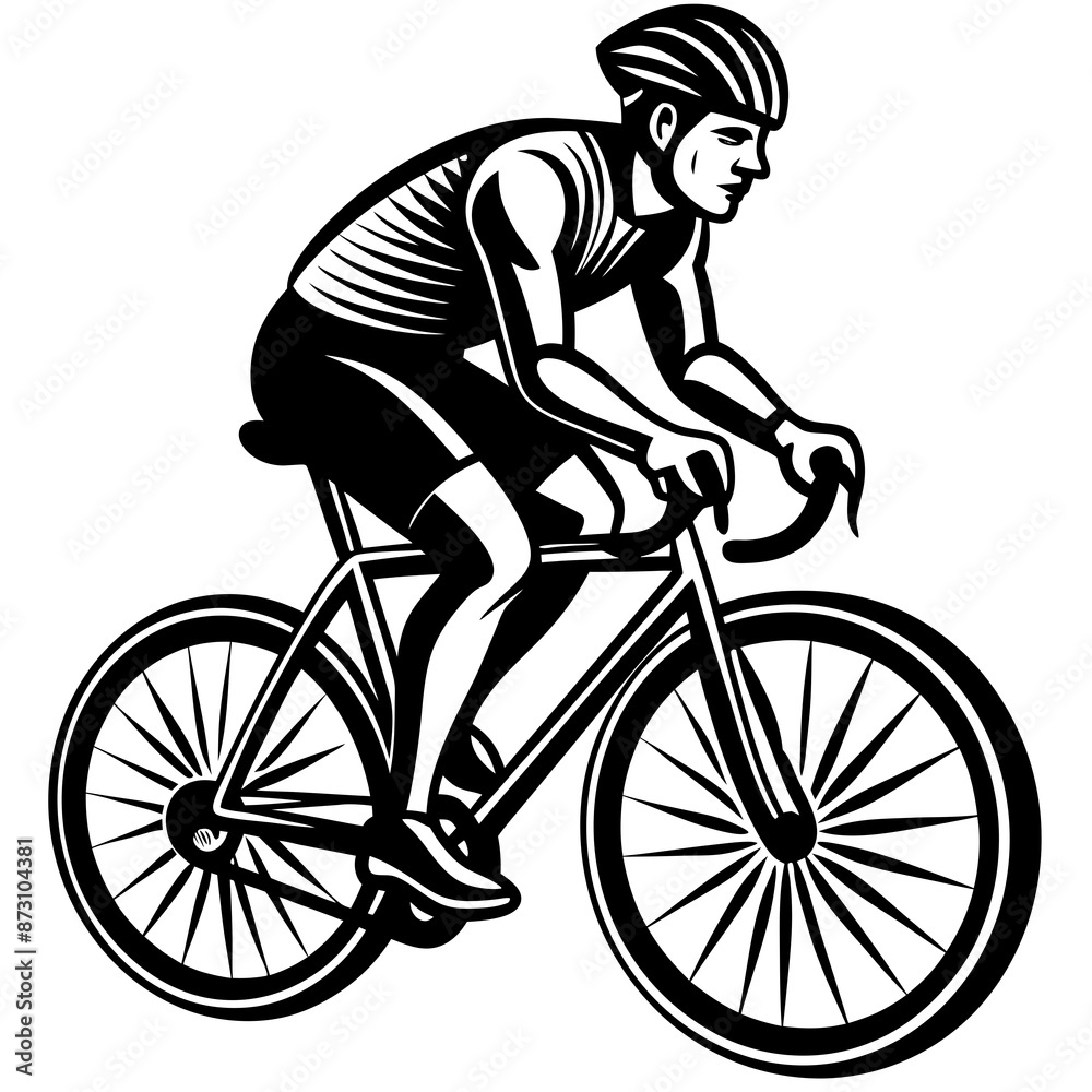 Naklejka premium a man doing sport cycling 