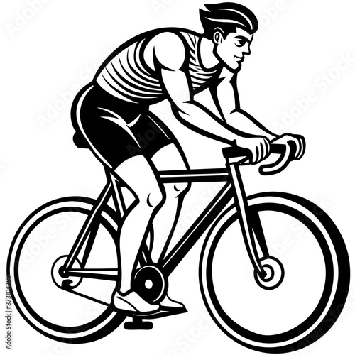 a man doing sport cycling 