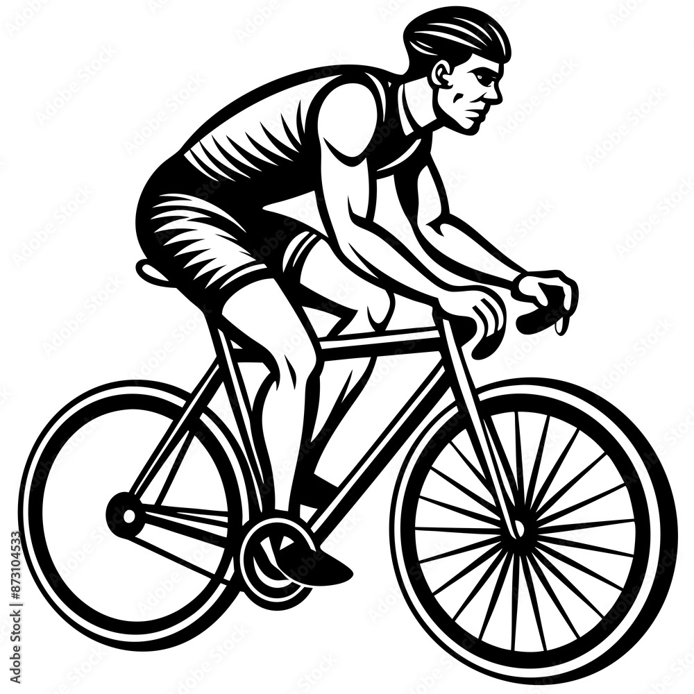 Obraz premium a man doing sport cycling