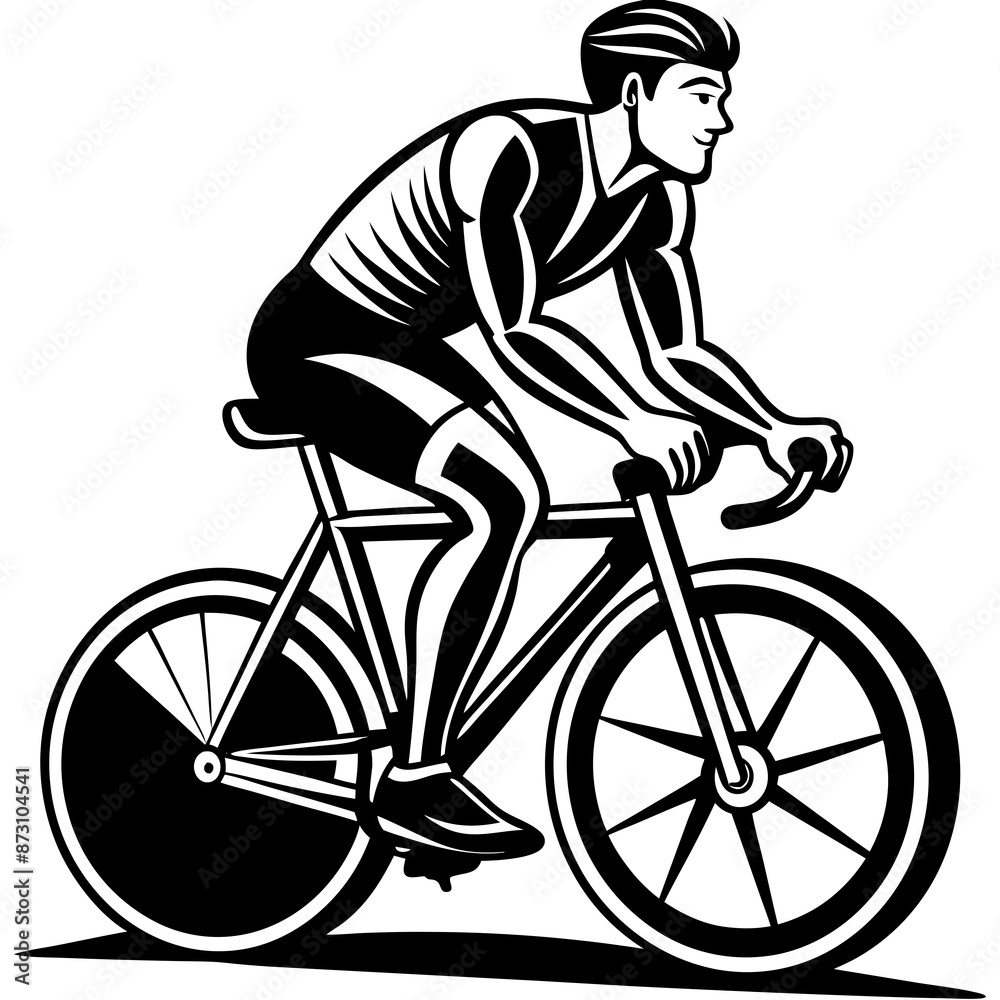 Obraz premium a man doing sport cycling