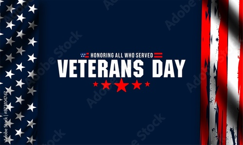 Happy Veterans Day United States of America background vector illustration , Honoring all who served 