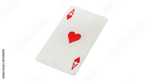 Flying playing card for poker and gambling ace heart