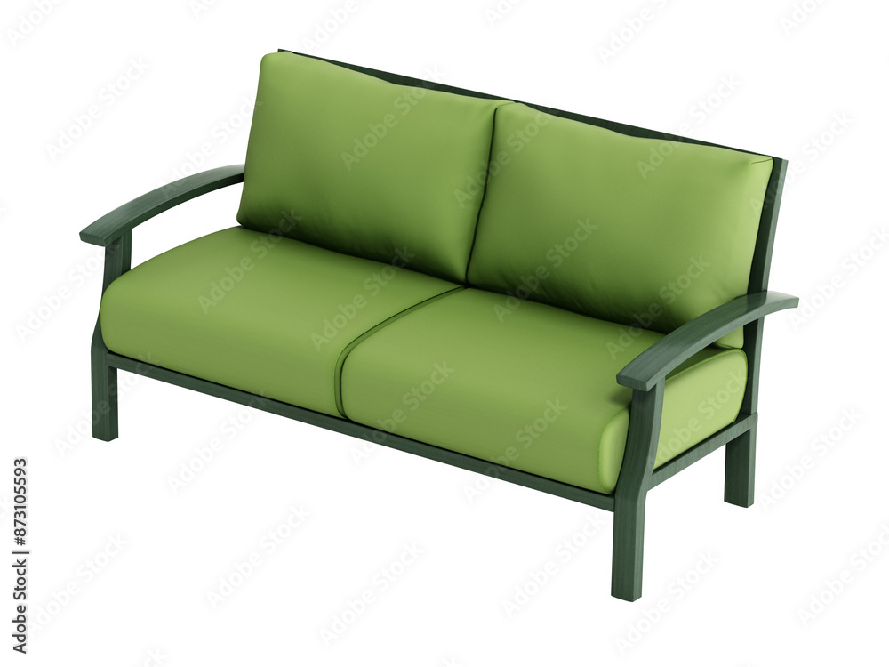 Classic elegant sofa isolated on transparent background. 3D illustration