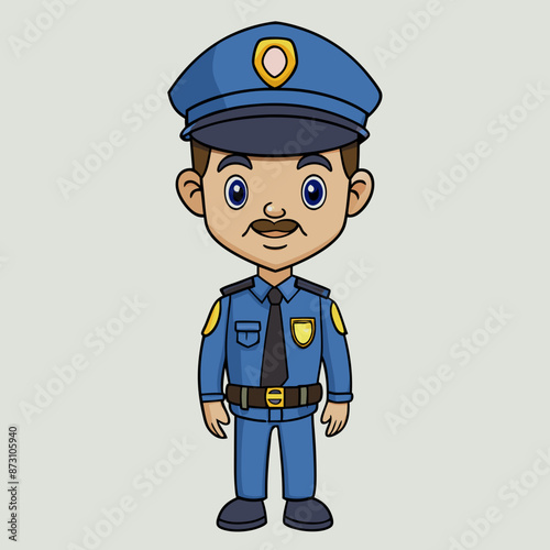 vector illustration of policeman