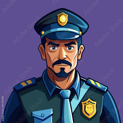vector illustration of policeman