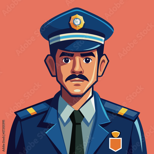 vector illustration of policeman