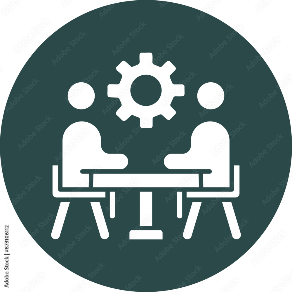 Management Glyph Circle Icon