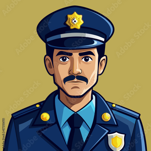 vector illustration of policeman