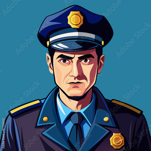 vector illustration of policeman