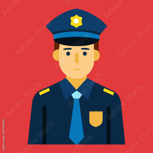 vector illustration of policeman
