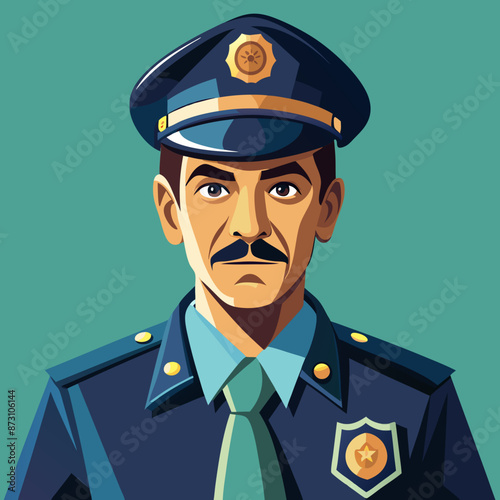 vector illustration of policeman