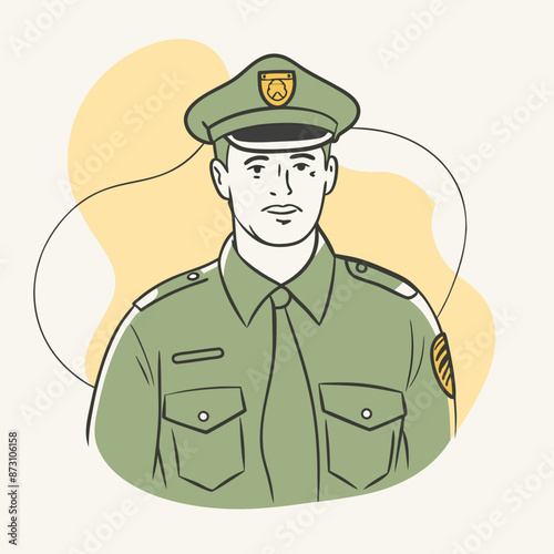 vector illustration of policeman