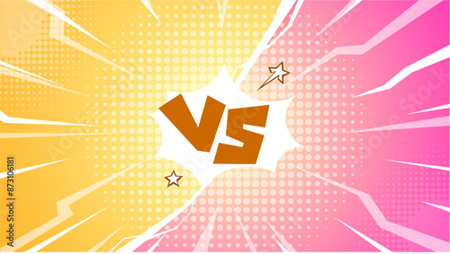 Abstract comic versus battle background